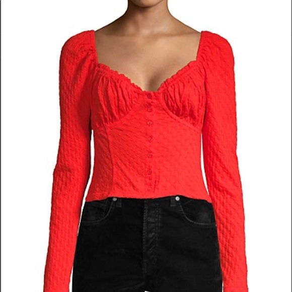 NWT Free People Long Sleeve Corset Top - Picture 2 of 2